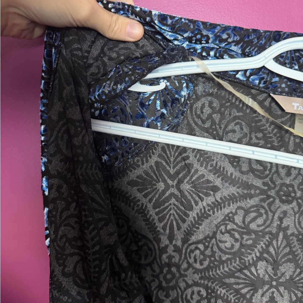 Tanjay Blue and Black Patterned Shirt and Shawl - Picture 6 of 8